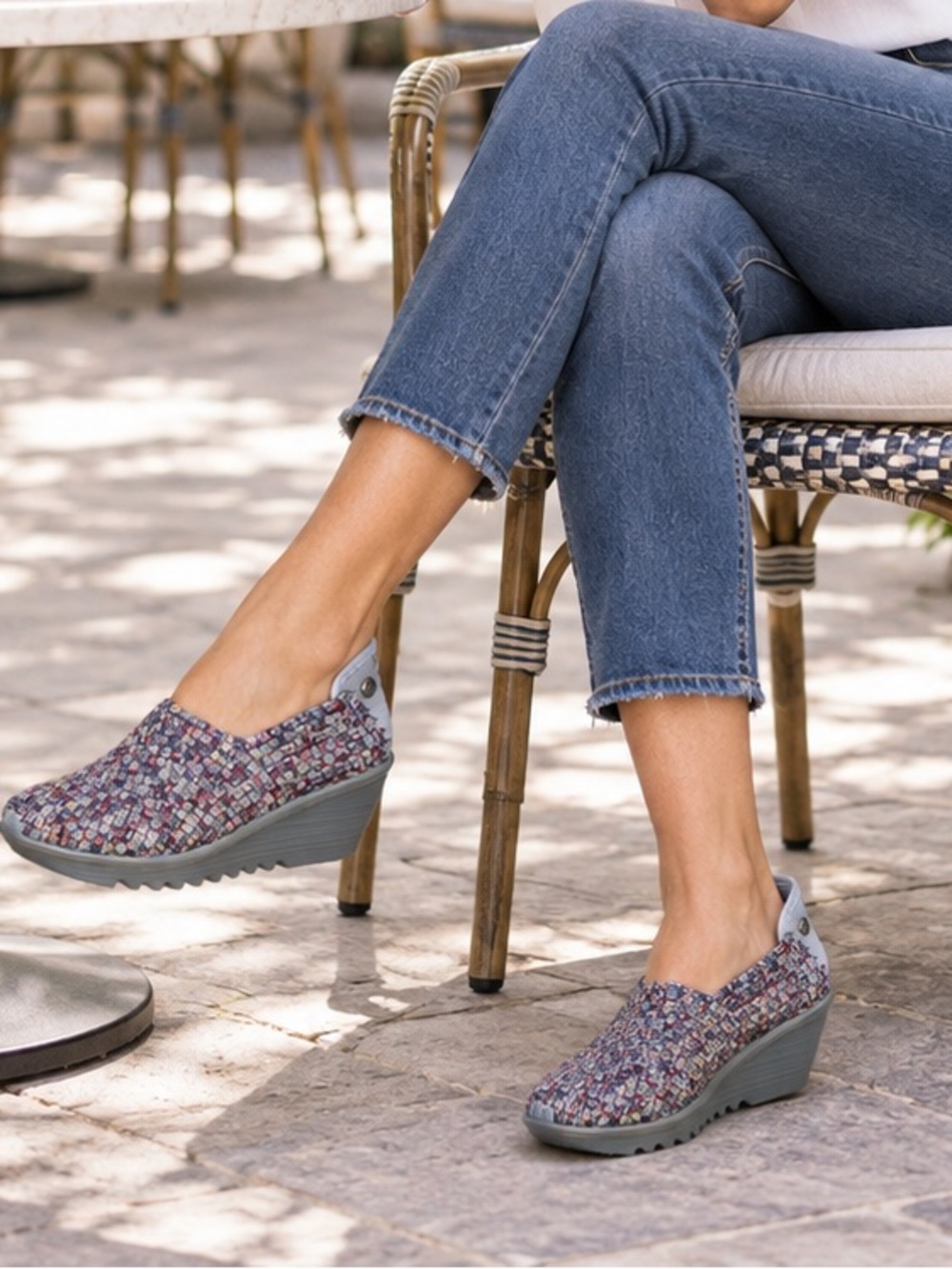 Bernie Mev Lulia Multicolor Woven Wedge Pumps EU 38 NWT